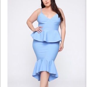 Spaghetti strap peplum dress